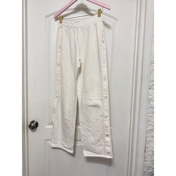 ALO Yoga Pants - Alo Yoga Courtside Tearaway Snap Pants White Ivory S/M